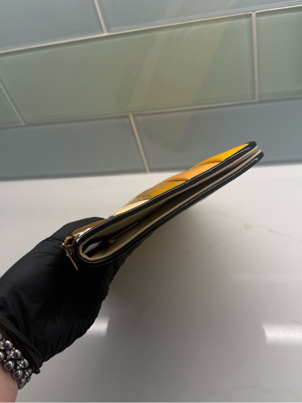 CHANEL VINTAGE  PATENT LEATHER CLITCH - Picture 12 of 16